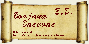 Borjana Daćevac vizit kartica